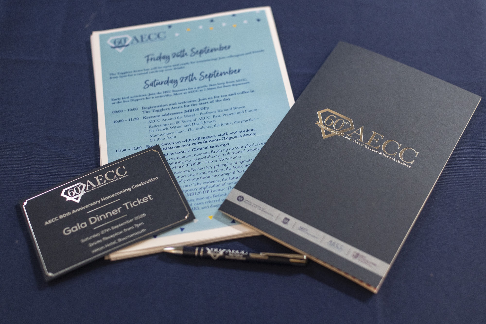 Tickets and programme on the table.